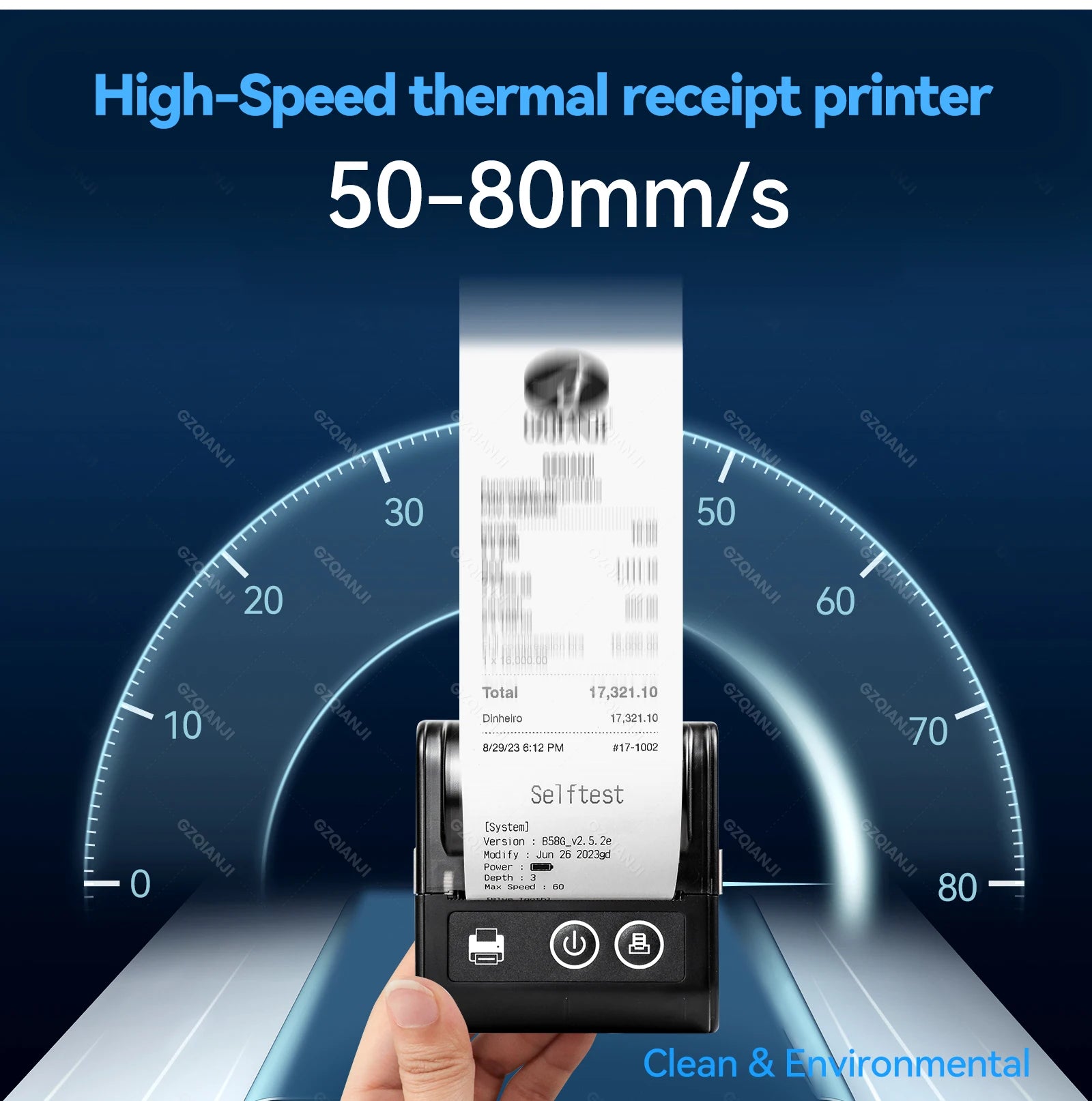 58MM Mini Cep Termal Fiş Yazıcısı - Bluetooth, USB, Kablosuz, Taşınabilir POS Yazıcı - Android/iOS/PC Uyumlu