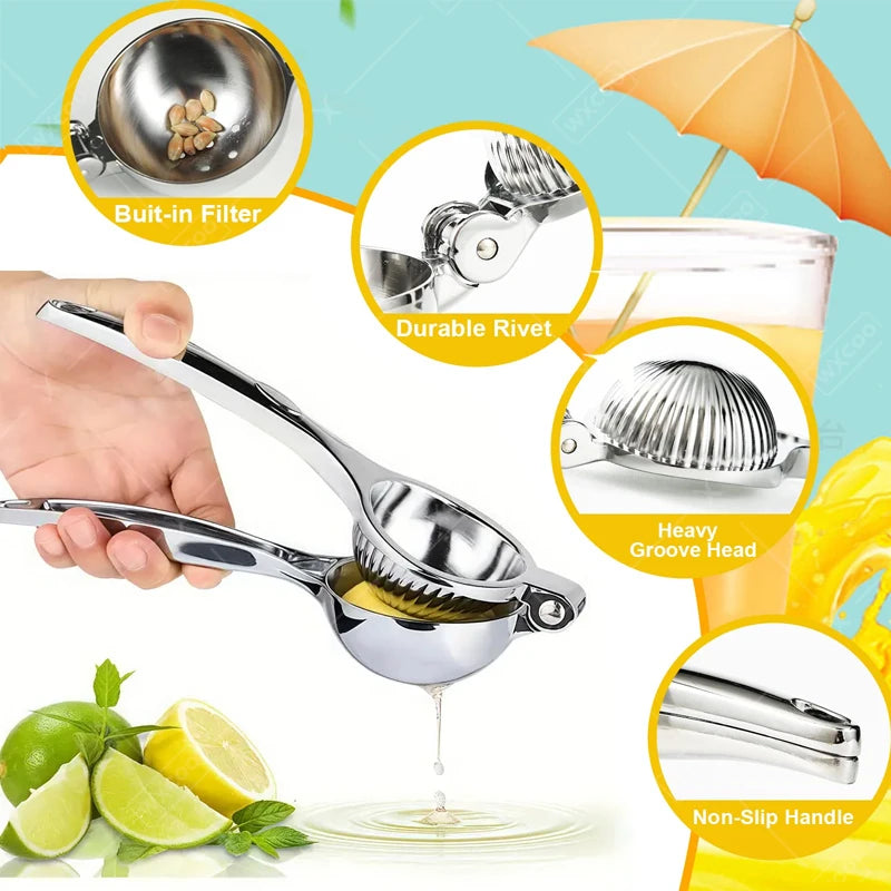 Paslanmaz Çelik Manuel Limon Sıkacağı – Narenciye & Misket Limonu için, Kolay Temizlenir