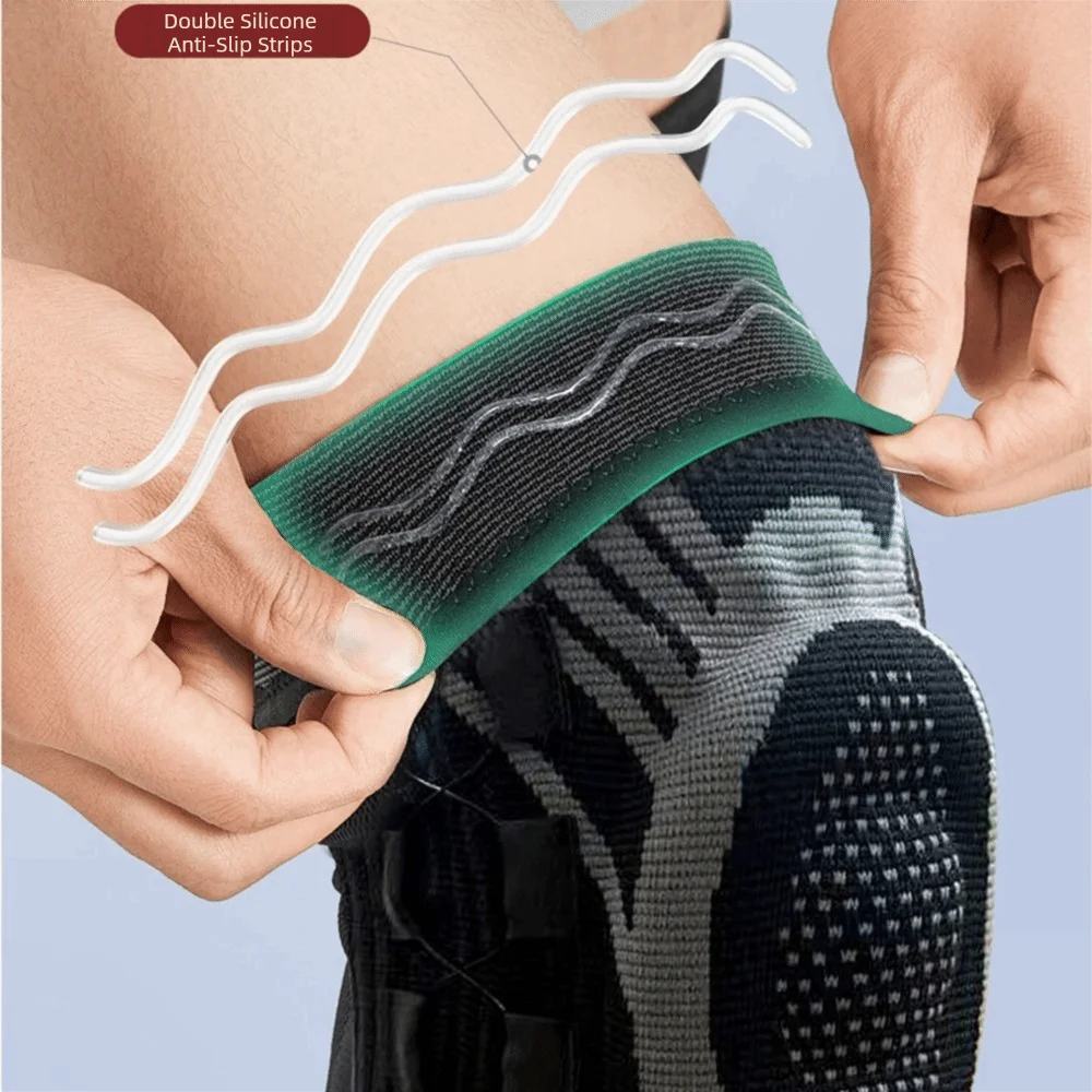 Professional Adjustable Knob knee pads Elastic Thin Sports Knee Brace Non-Slip Spring Support Shin Defender Basketball