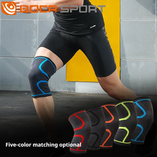 Gestrickte Sport-Kniepolster, Running-Basketball, Radfahren, Fitness, rutschfeste, atmungsaktive Nylon-Kniepolster für Damen und Herren