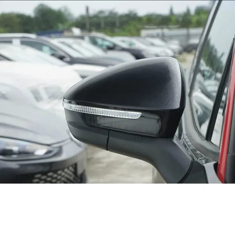 Car Mirror Cover for Audi Q4 e-tron F4 Sportback 2022~2026 ABS Carbon Fiber Black Trim Rearview Mirror Sticker Part Accessories