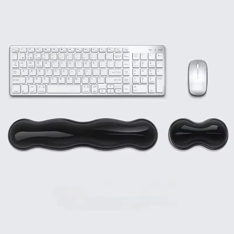 Bilek Destekli Mouse Pad - Kaydırmaz Silikon Şeffaf Klavye Bilekliği Masaüstü Ofis Oyun