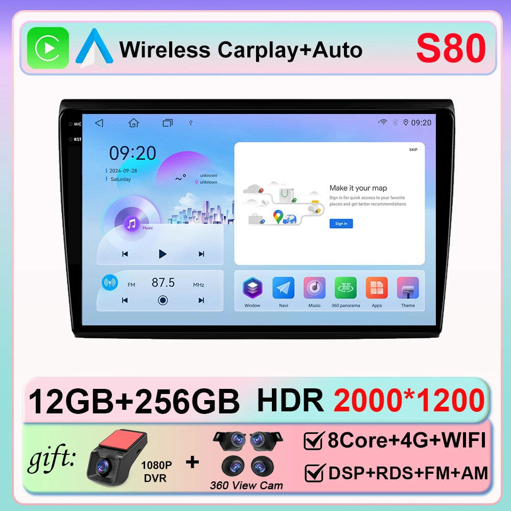 Android 16 For Fiat Bravo 198 2 II 2007 - 2014 2K QLED Stereo Car Radio Multimedia Video Player GPS 4G CarPlay