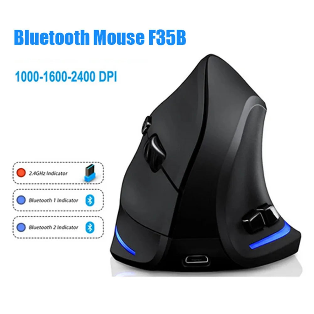 Lefon 2.4G Ergonomik Şarj Edilebilir Kablosuz Dikey Mouse - PC, Laptop ve MacOS Uyumlu (F35C/F35B/F35)