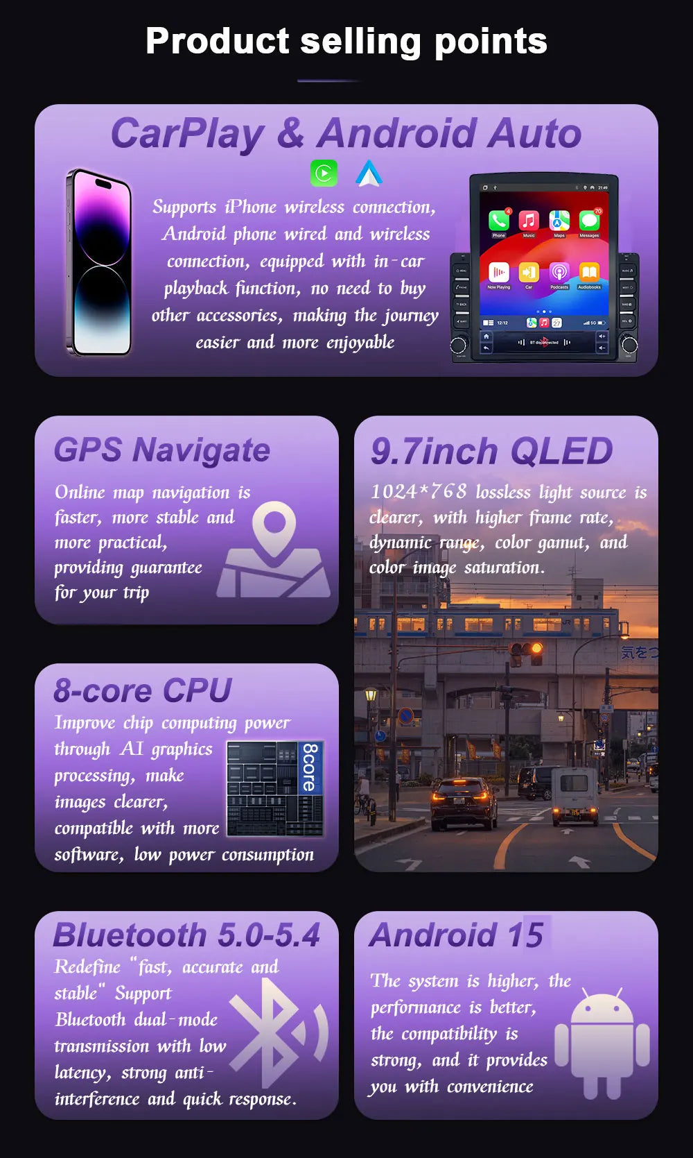 Android 16 9.7 inch Car Radio For Peugeot 407 2004-2008 Multimedia Video Player Navigation GPS Stereo Touch Screen Carplay dvd