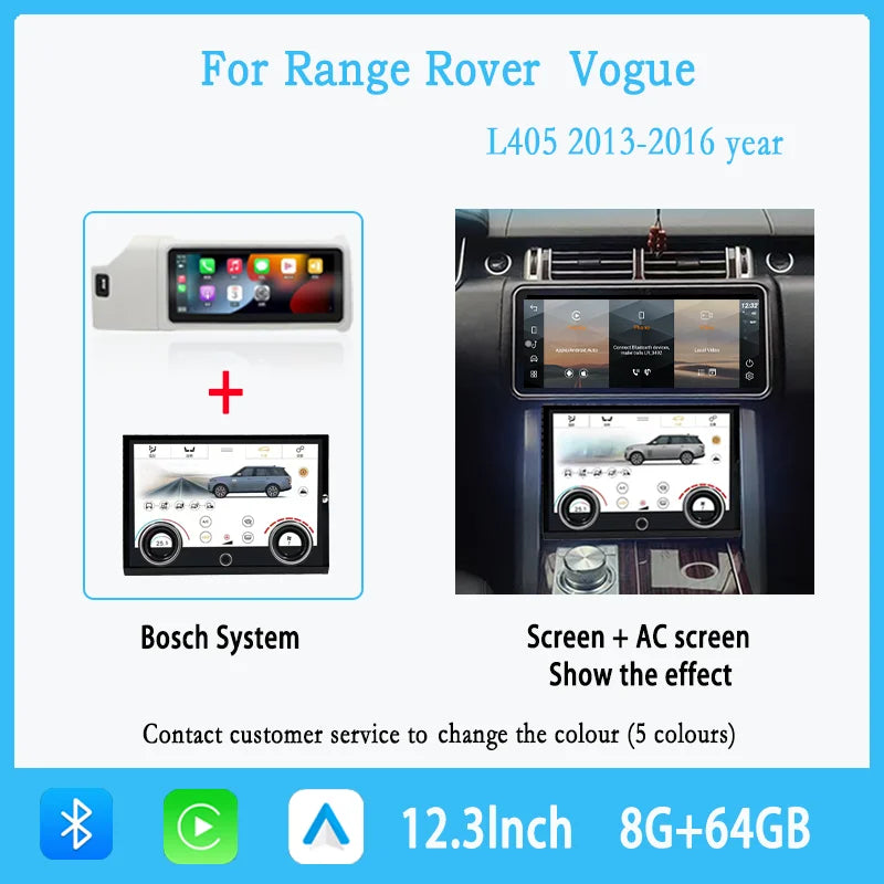 12.3" For Range Rover Vogue L405 2013-2017 Android 14 multimedia player car GPS radio Carplay automatically retains OEM menu
