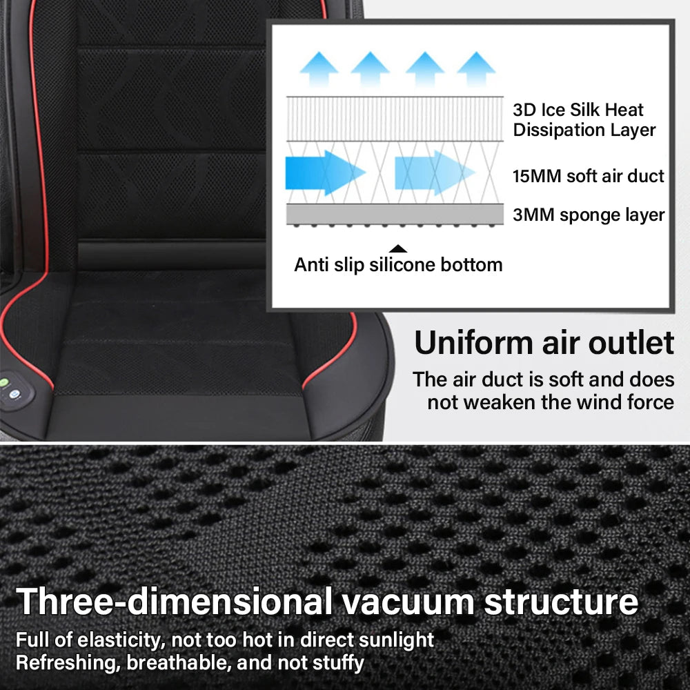 Universal Car Seat Covers Breathable Car Cooling Seat Massage with 3Fan for Cars Trucks SUVs and Van Cars Accessories