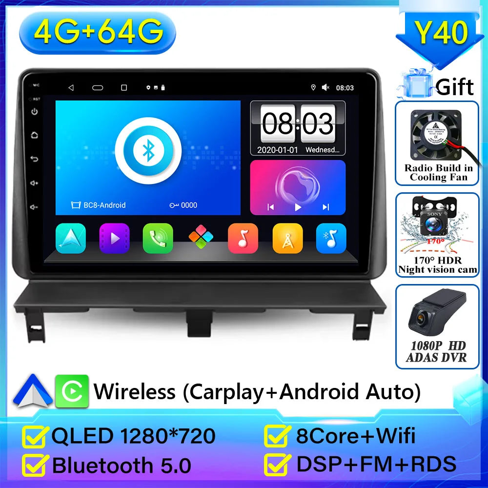 For Peugeot Partner 1 2002-2008 Car Radio Carplay Navigation GPS Multimedia Player Android Auto Video Display WiFi 4G No 2din 2K