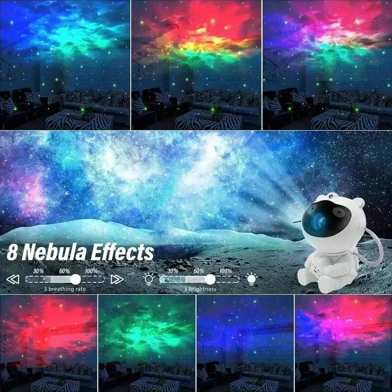 Astronot LED Galaksi Projektör Gece Lambası – Uzaktan Kumandalı, Çocuk Odası ve Yatak Odası Dekor