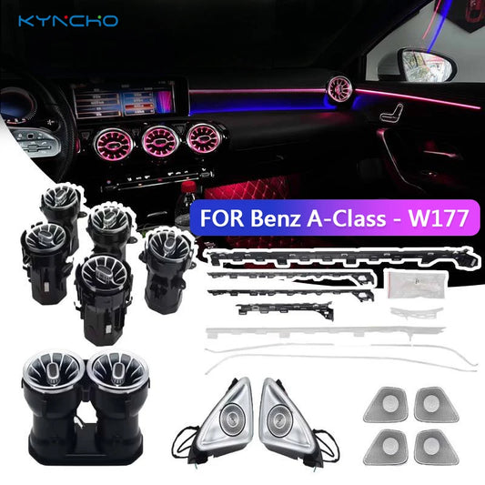 For Benz A Class W177 LED Car Ambient Light kit Automotive Ambient Lighting color changing led interior Smart App Controlled