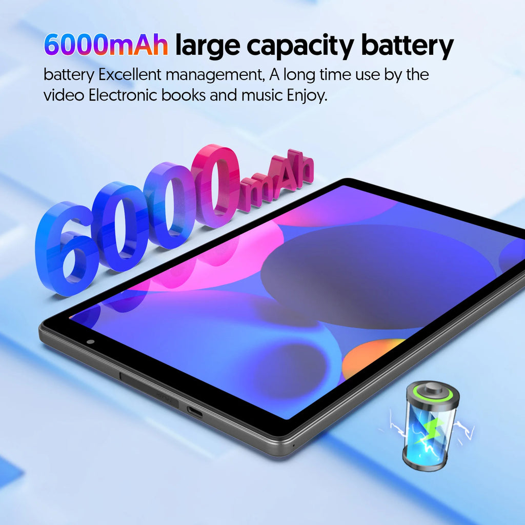 Android 14 Tablet 10 İnç - Dört Çekirdekli İşlemci, 5G WiFi, 4GB RAM + 32GB ROM, 1280x800 Ekran, 6000mAh Pil