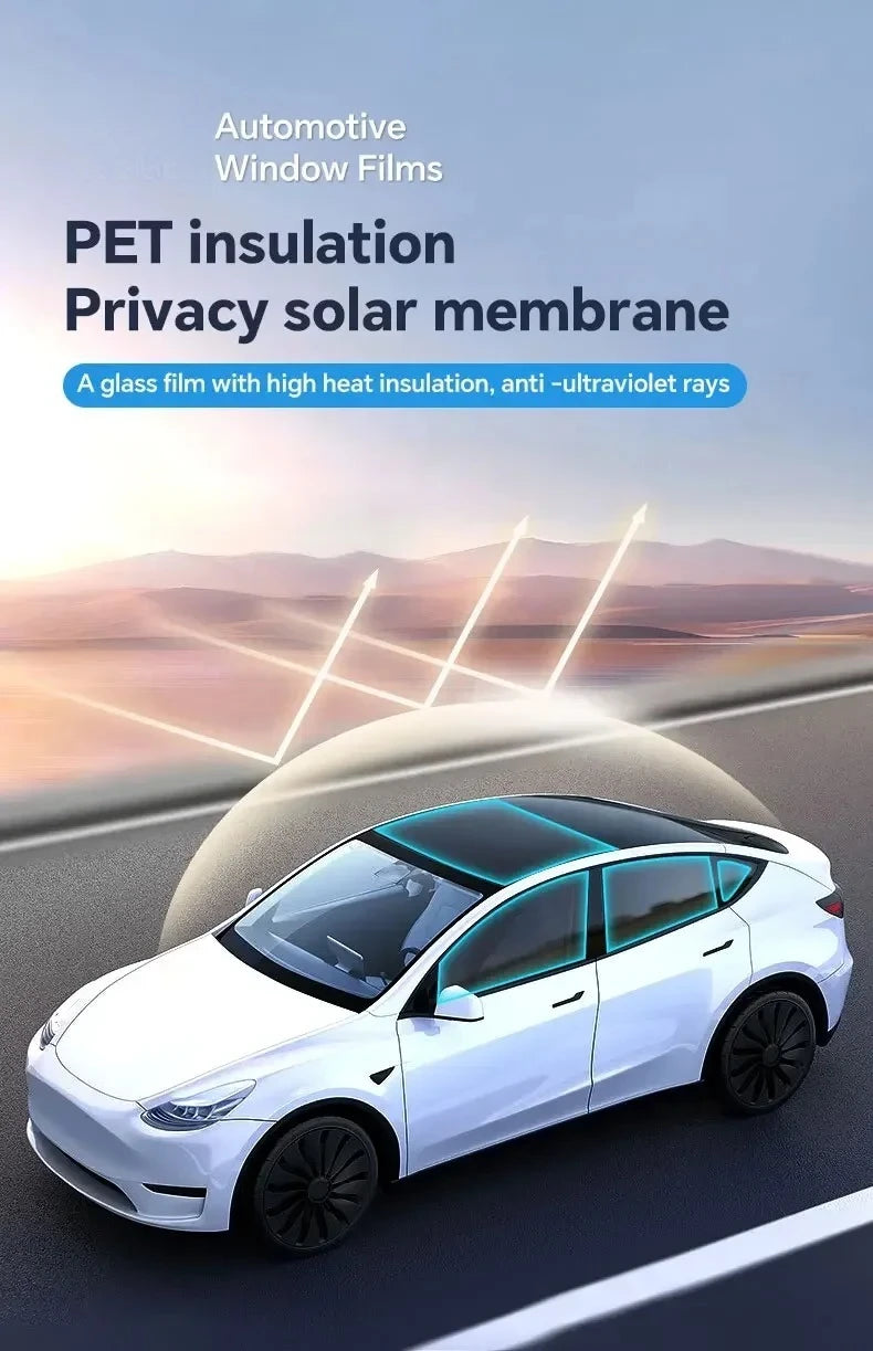 For Tesla Model 3 UP Pre-cut Window Privacy Tint Film One Way Solar UV Protector Heat Rejection Car Glass Sticker Summer
