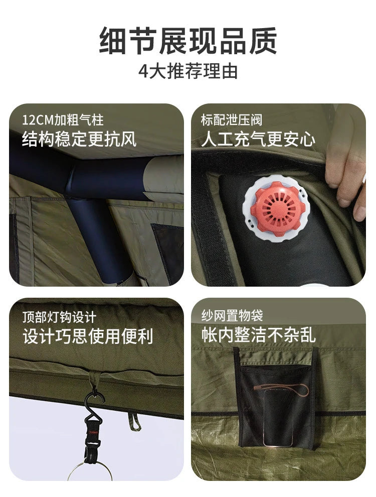 Automatic Inflatable Camping Tent Waterproof Flame Retardant Cotton Sleep Pod For Outdoor Hiking Picnic Party