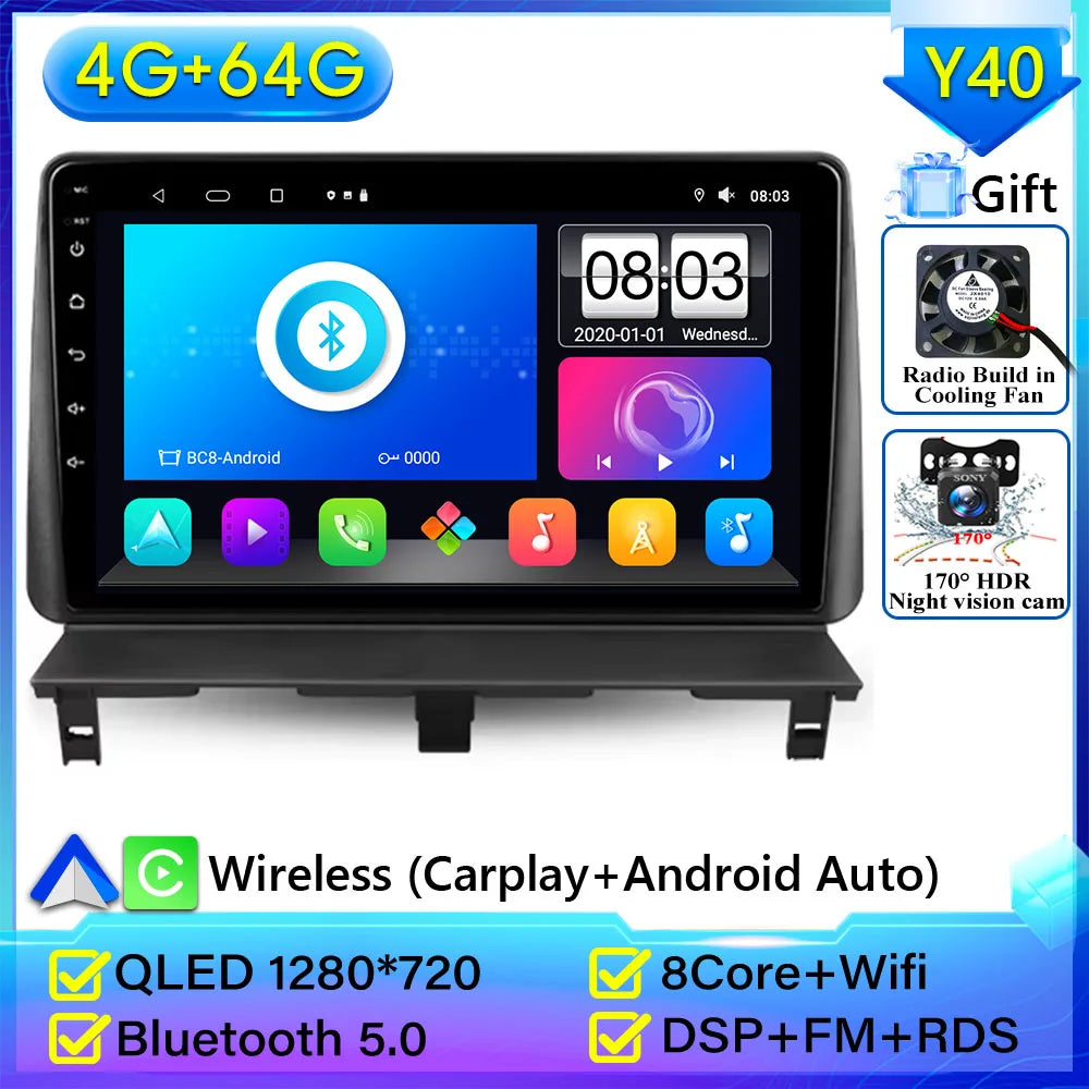 For Peugeot Partner 1 2002-2008 Car Radio Carplay Navigation GPS Multimedia Player Android Auto Video Display WiFi 4G No 2din 2K