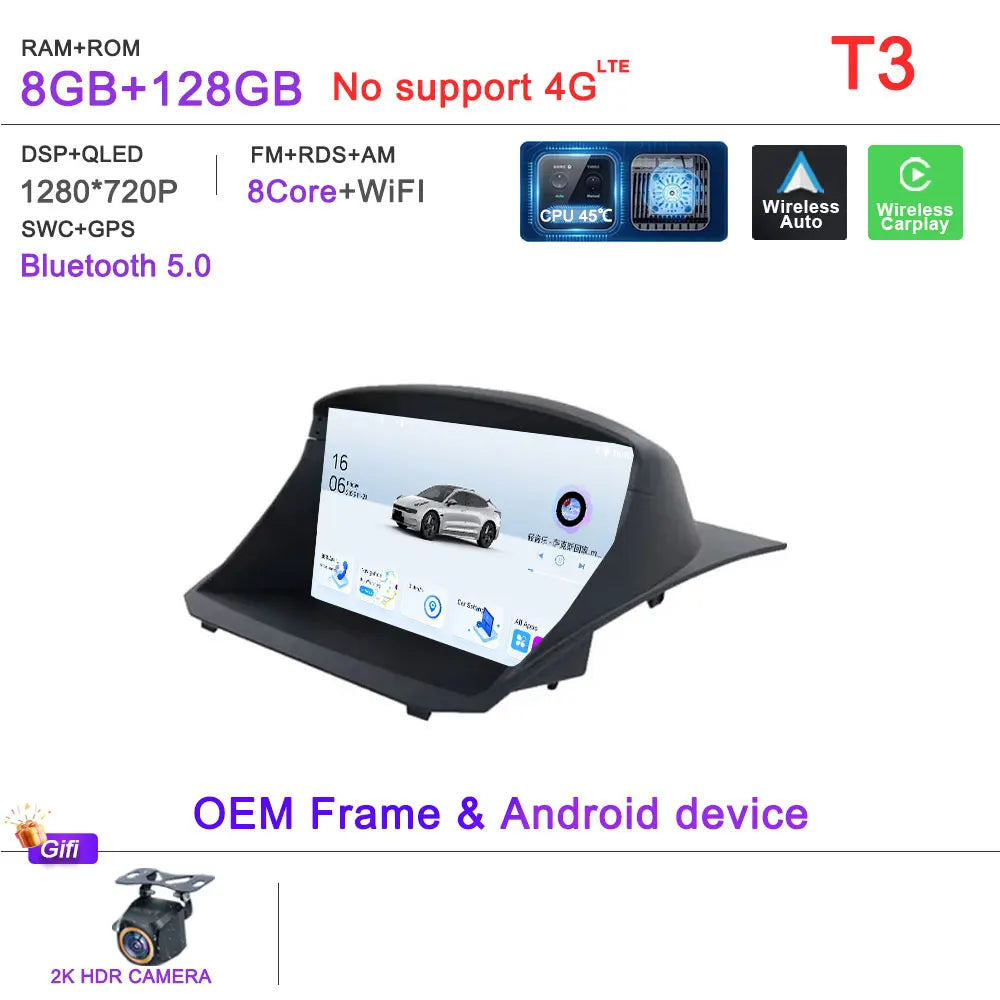 Android 16 Car Radio For Ford Fiesta MK6 Mk7 2009 2010 2012 2014 2015 2016 2017 Multimedia Player GPS Navigation DSP Head Unit