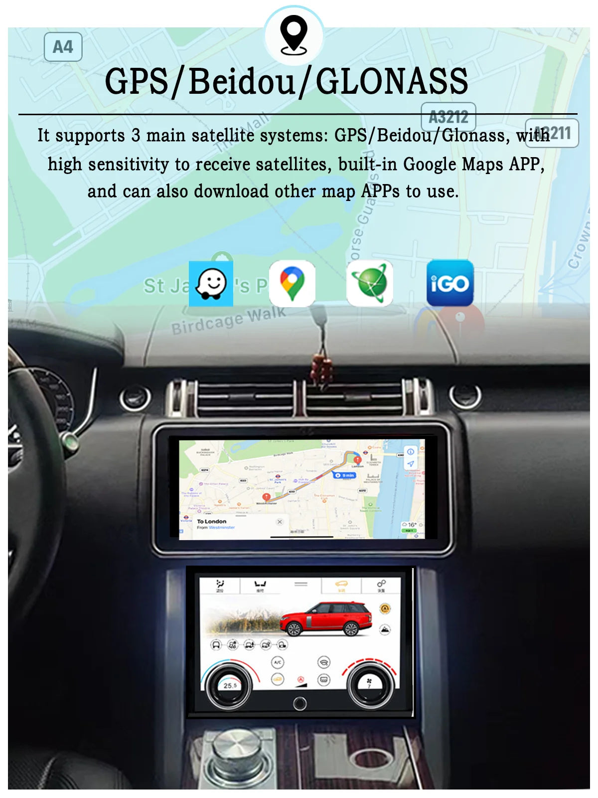 12.3" For Range Rover Vogue L405 2013-2017 Android 14 multimedia player car GPS radio Carplay automatically retains OEM menu