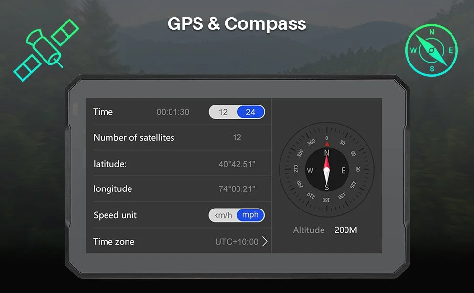 Motorcycle 7 Inch Portable GPS Navigator IP67 Waterproof Android Player HD Display  WiFi 5G Carplay for BMW Motorcycle