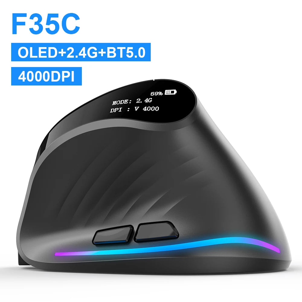 Lefon 2.4G Ergonomik Şarj Edilebilir Kablosuz Dikey Mouse - PC, Laptop ve MacOS Uyumlu (F35C/F35B/F35)