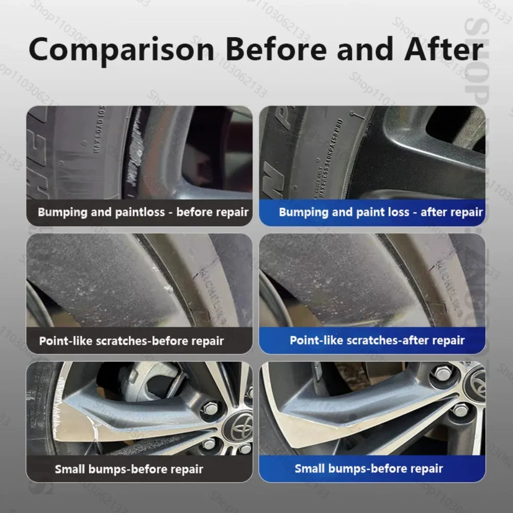 For PEUGEOT 5008 Touch Up Paint Wheel Repair Kit Quick And Easy Wheel Scratch Repair Rim Paint For Car Wheel Repair Silver Black