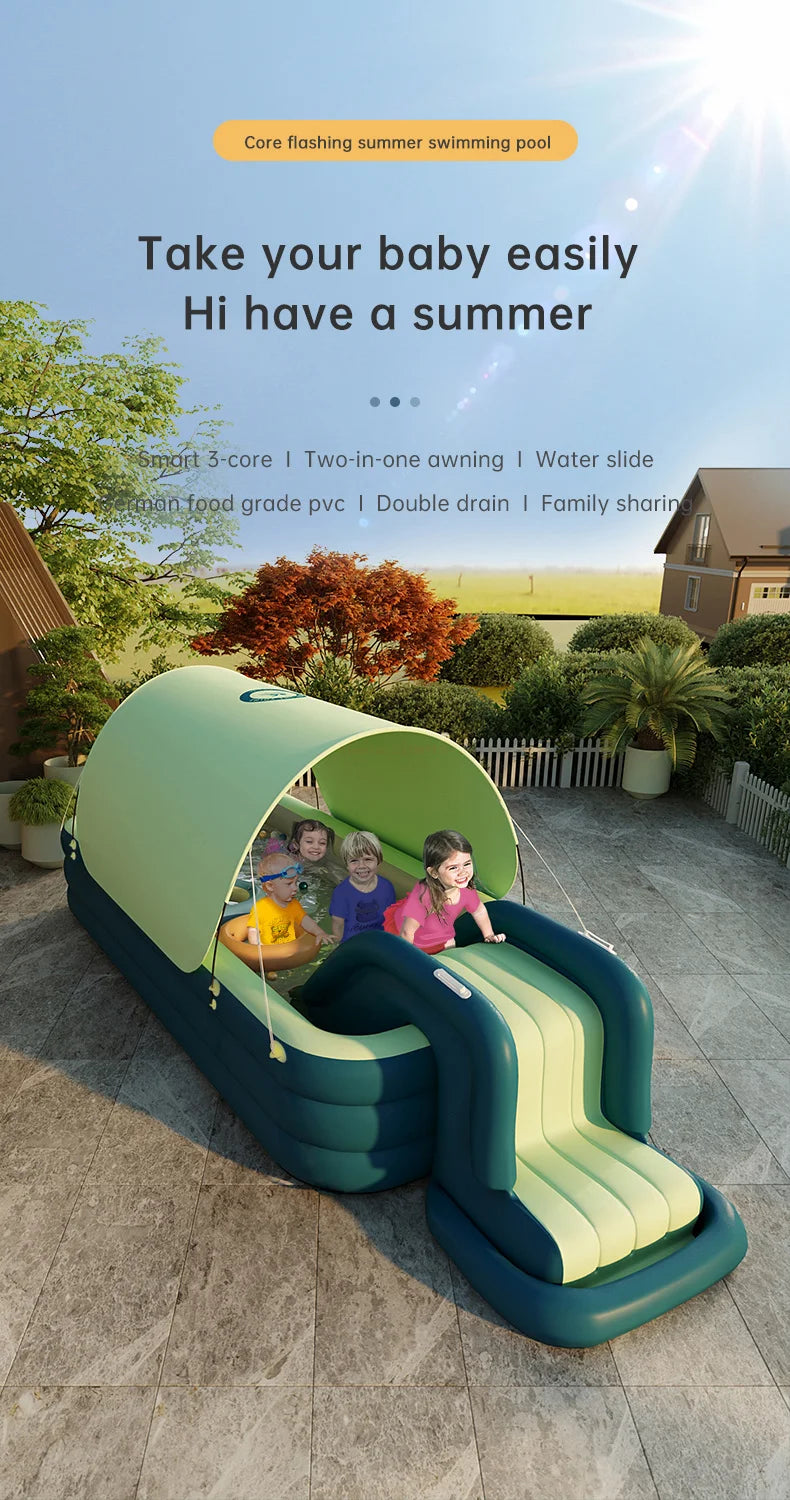 Large Summer Swimming Pool Inflatable Large Pools For Family With Slide Inflatable Toys Water Game Outdoor Games Baby Pool