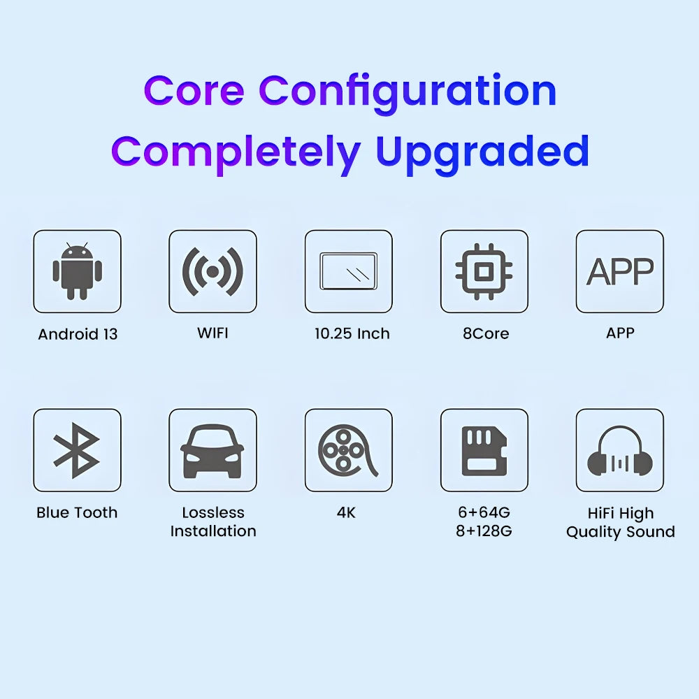 10.25" Co-pilot Entertainment Screen For Denza D9 2022-2025 CarPlay Android Screen Car Multimedia Player Fully Laminated Screen