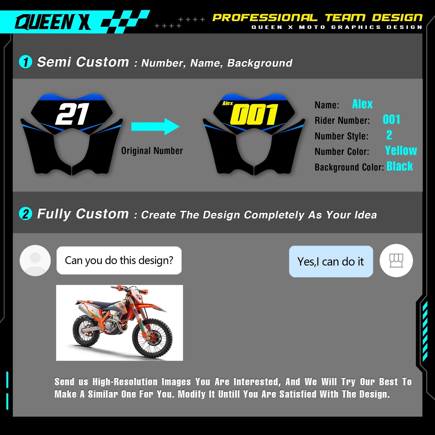 Queen X MOTOR For KTM SX85 SX 85 2018 2019 2020 2021 2022 2023 2024 Custom Motorcross Graphics Background Decal Stickers Kit