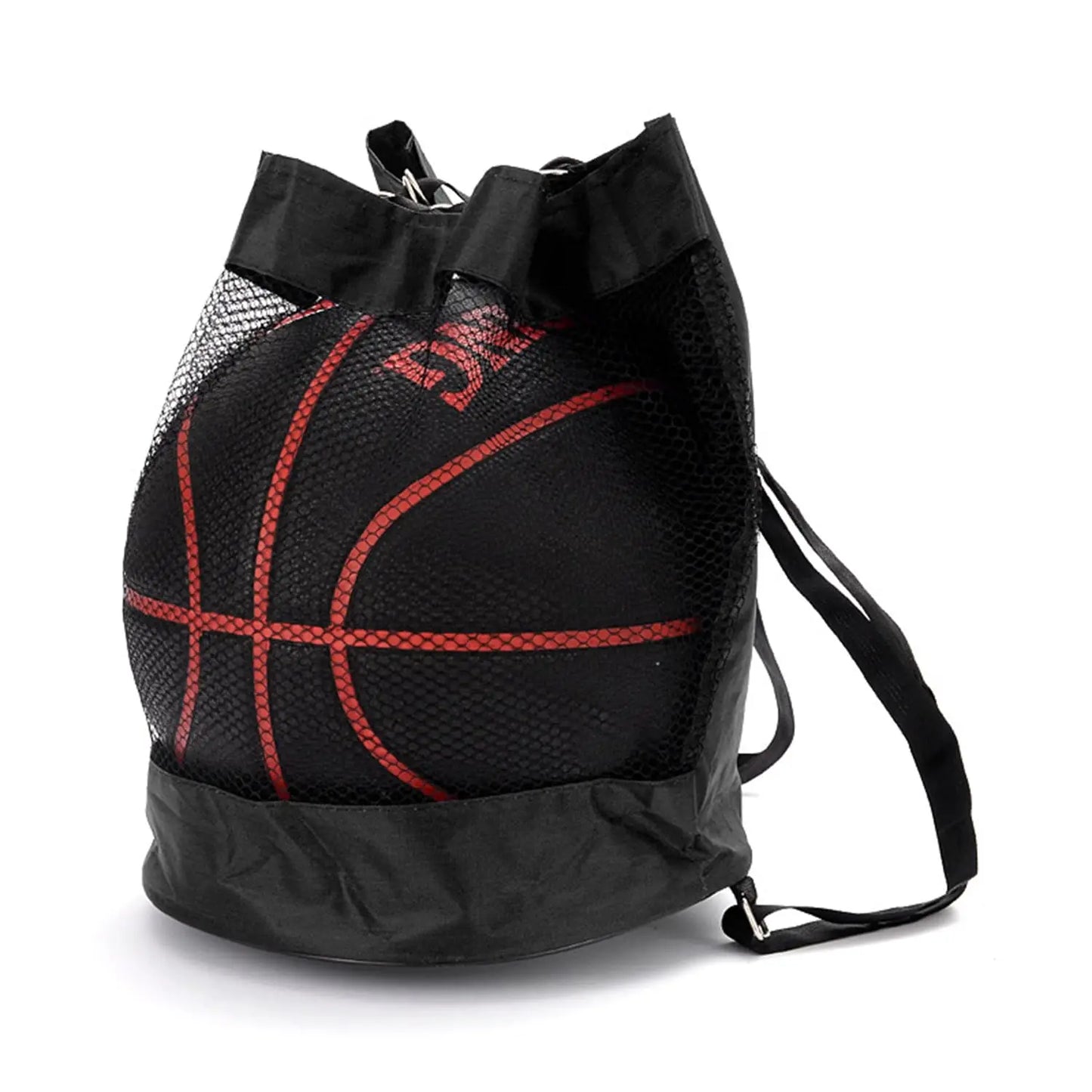 Drawstring Basketball Backpack, Basketball Box, Net Bag, Football Storage Backpack, Outdoor Volleyball Storage Bag, 32 cm, Black