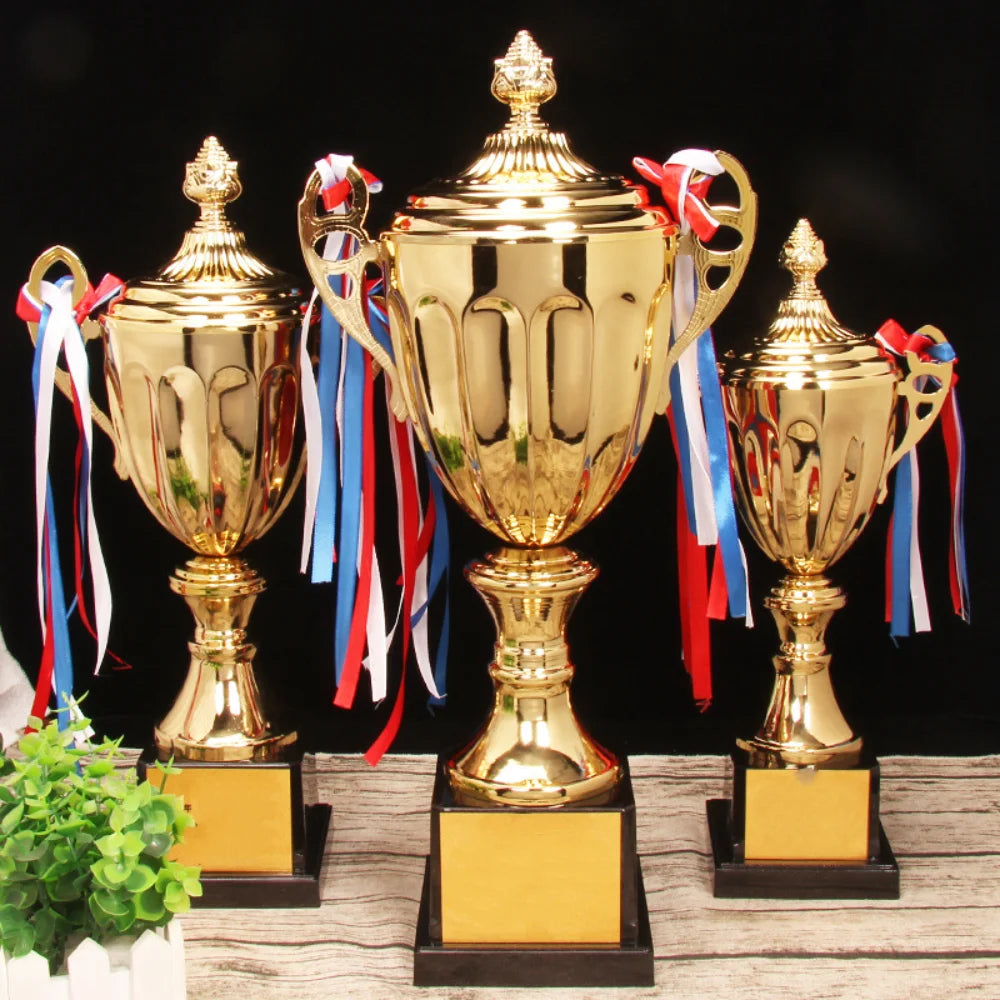 Sports Games Gold Trophy Awards Champion with Lid Winner Award Trophy Toy School Rewarding Supply Competition Soccer