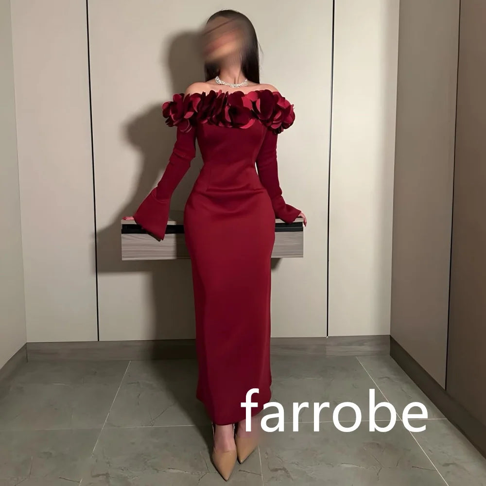 Customized Matching Jersey Pleat A-line Off-the-shoulder Midi Dresses Bespoke Occasion Dresses Classic Exquisite Modern Style Pa