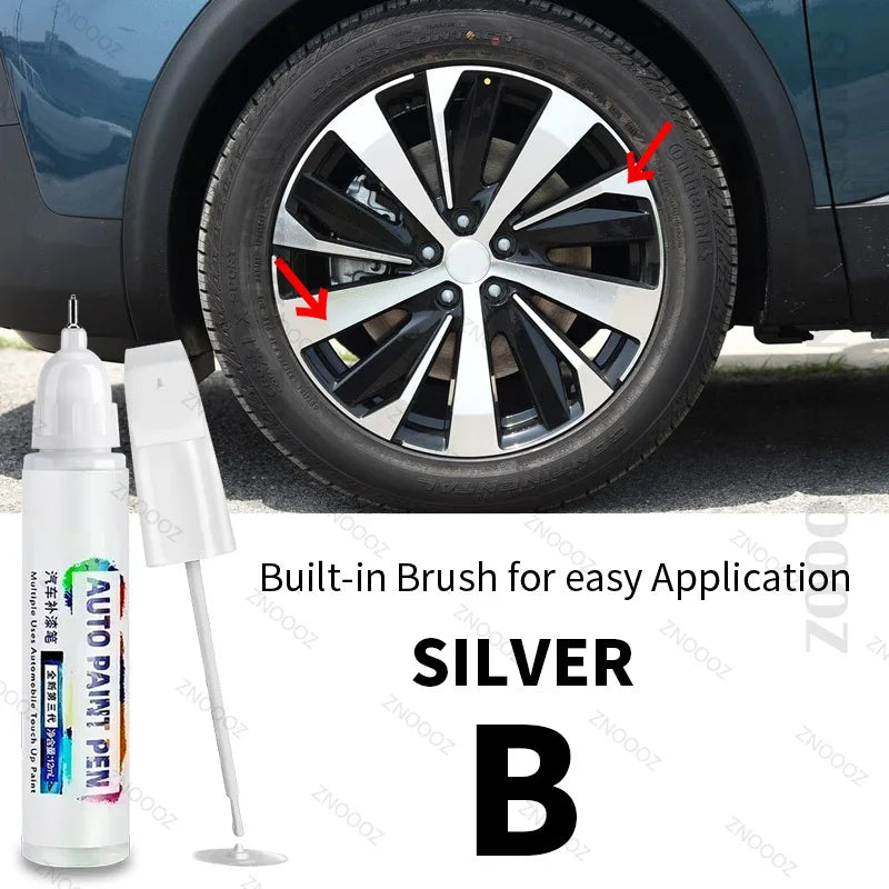 For PEUGEOT 5008 Touch Up Paint Wheel Repair Kit Quick And Easy Wheel Scratch Repair Rim Paint For Car Wheel Repair Silver Black