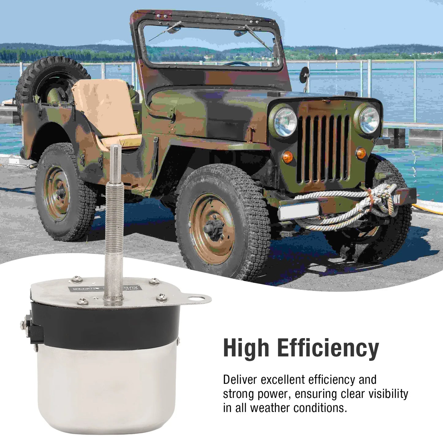 Electric Motor Windshield Wiper Arm Uniform Wiping Wear Resistant Wiper Motor Blade Kit 12V for Tractor Fishing Boat ATV UTV