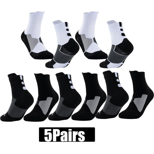 5 Paar Sportsocken für Herren und Damen Fußball Basketball Baseball Rugby Fußball Laufen Wandern Tennis Skateboard