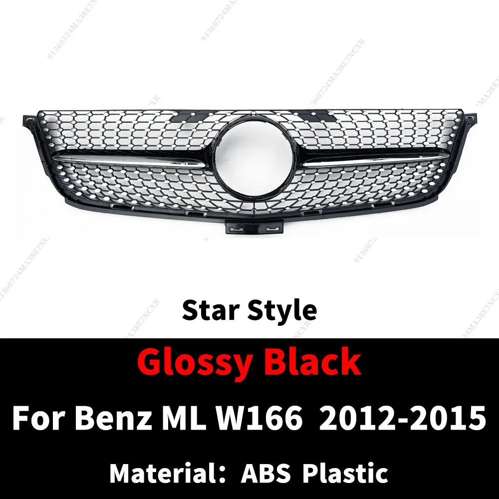 Front Inlet Grille Mask Grid Grill Sport Tuning Mesh Body Kit For Mercedes 2012-2015 Benz ML W166 Like ML320 ML350 ML400 Style