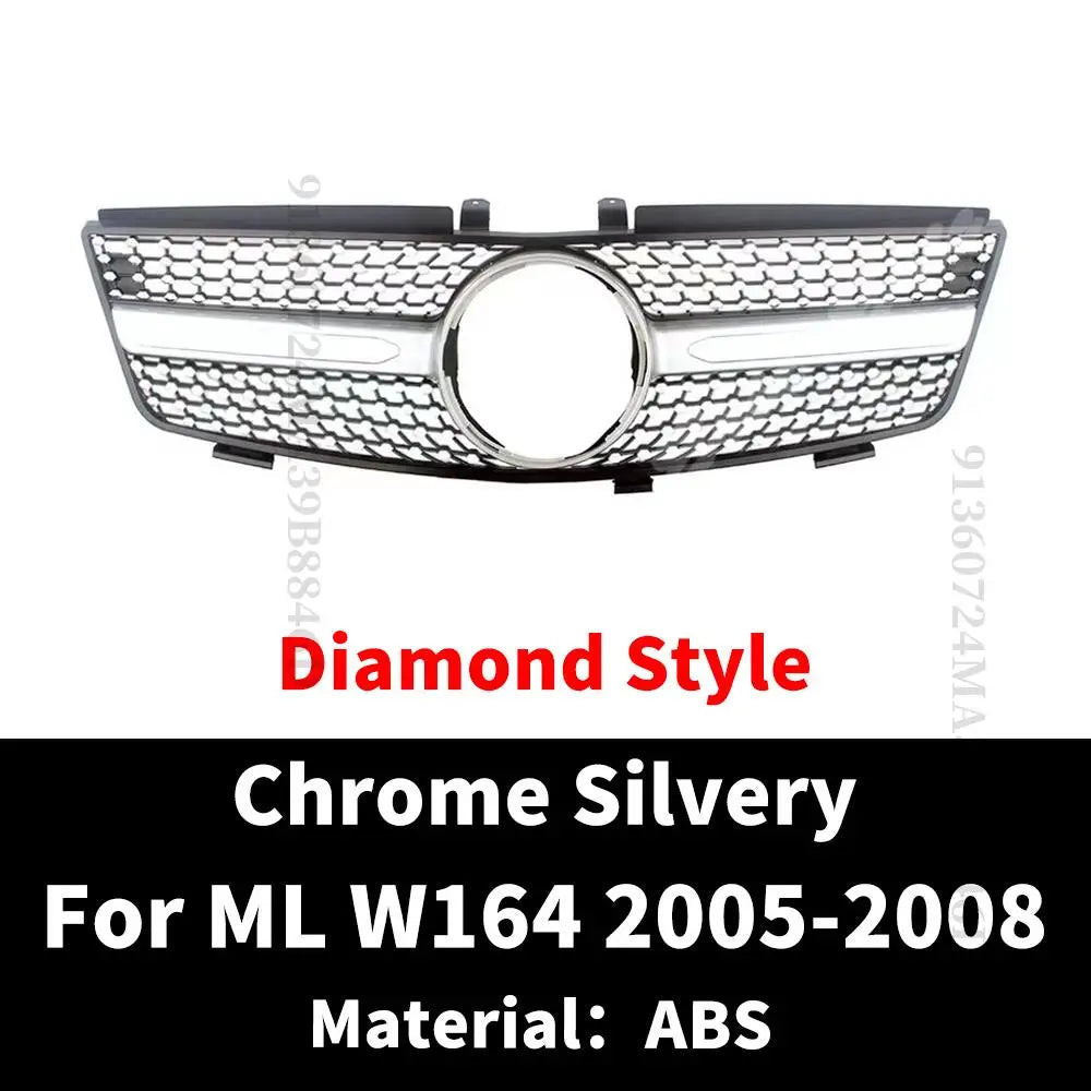 Diamond GT Style Front Hood Grille Racing Bumper Grill For Mercedes Benz ML W164 2005-2011 like ML350 ML300 ML500 ML550 Tuning