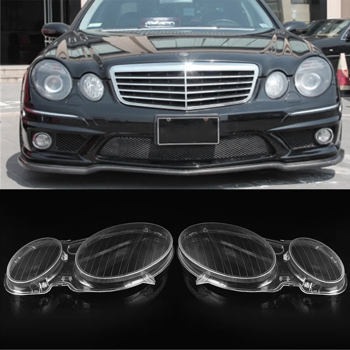 Car Front Headlight Lens Glass Cover For Mercedes Benz E Class W211 E240 E200 E350 E280 E300 2002-2008 Headlamp Lens Cover