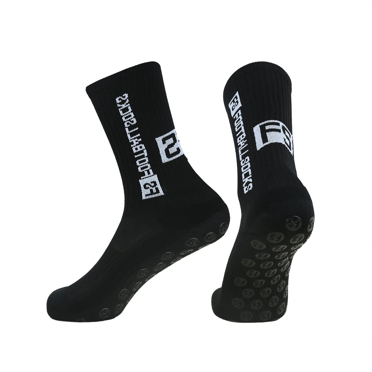Football socks, men's mid length sports socks, running socks, anti slip thick towel bottom, wear-resistant