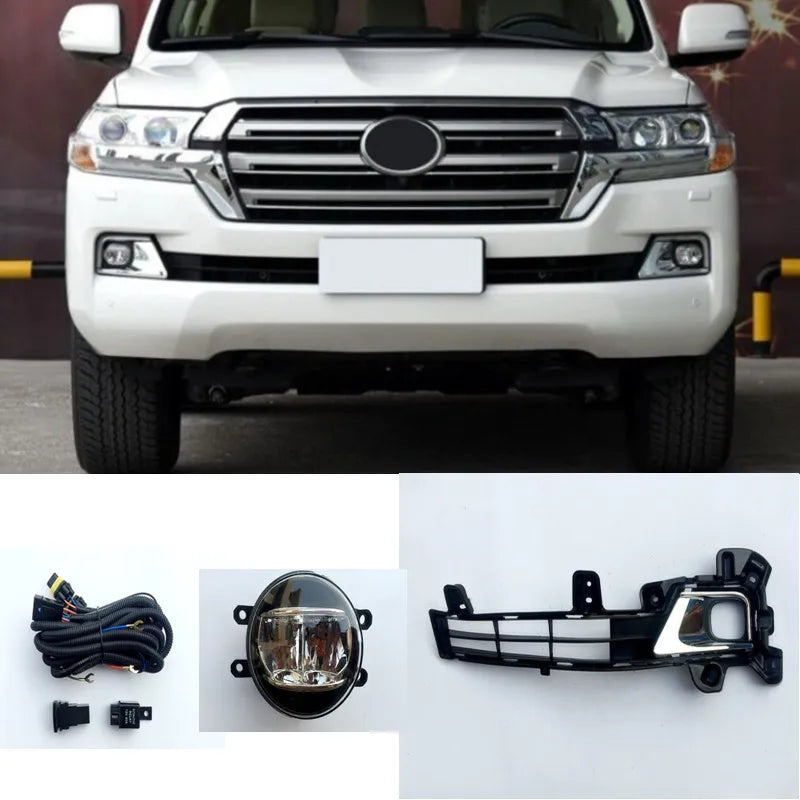 Car Accessory Fog Light Cover Lamp Frame Grille Car Accessories For Toyota LAND CRUISER LC200 2016 2017 2018 2019