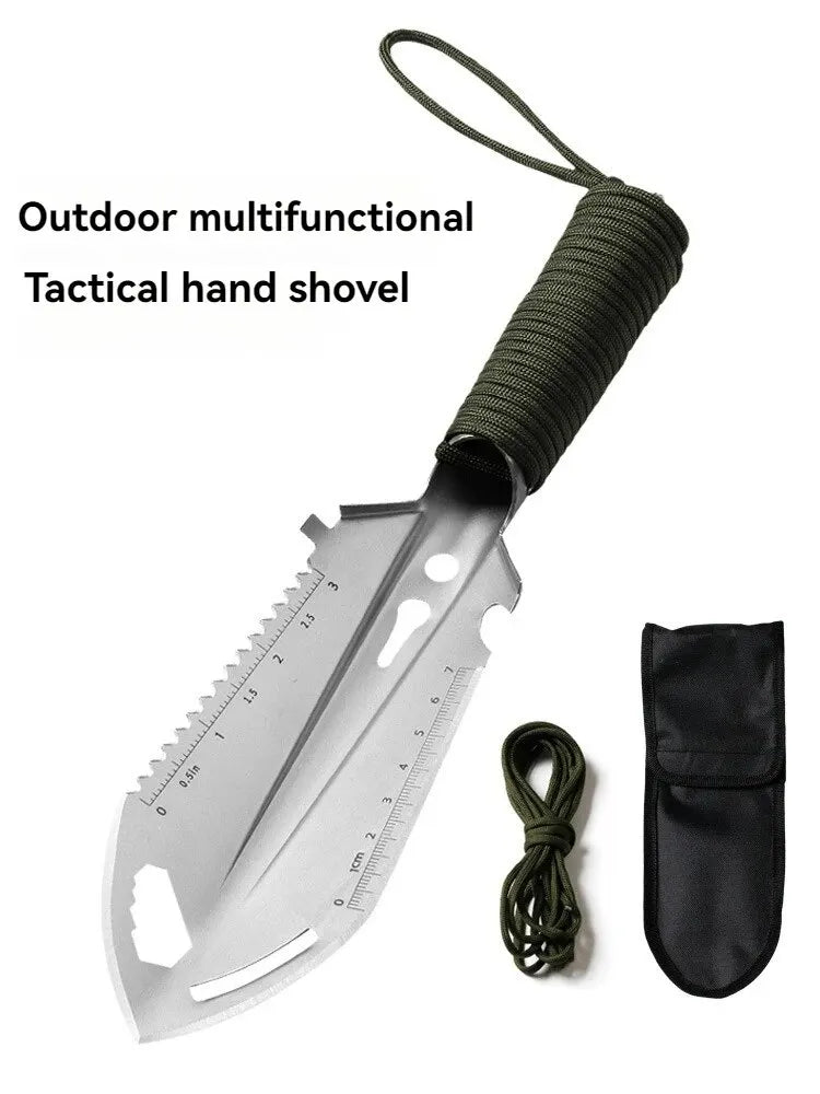 6'sı 1 Arada Çok Fonksiyonlu Kamp Küreği – Outdoor Hayatta Kalma Aracı, Paslanmaz Çelik