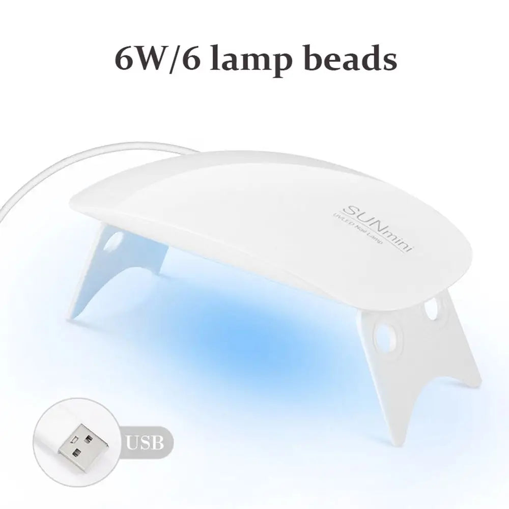 Mini UV LED Tırnak Kurutma Lambası 6W – Taşınabilir Jel Oje Kurutucu, 45s/60s Zamanlayıcı, USB Bağlantılı