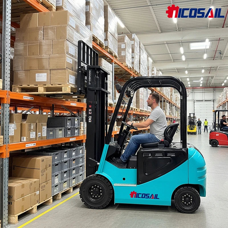 Nicosail 1.5 Ton Small Electric Forklift 3m Lift 2200kg Weight for Narrow Aisle Operation