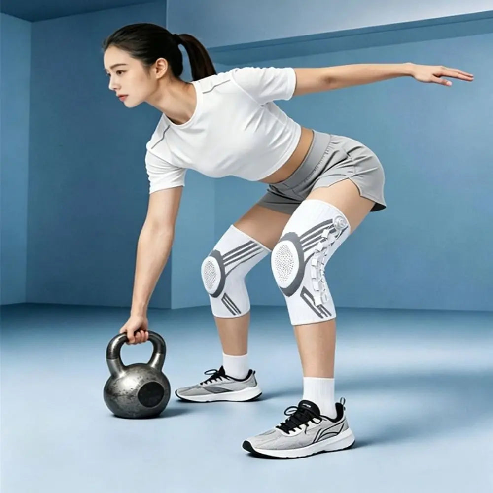 Professional Adjustable Knob knee pads Elastic Thin Sports Knee Brace Non-Slip Spring Support Shin Defender Basketball