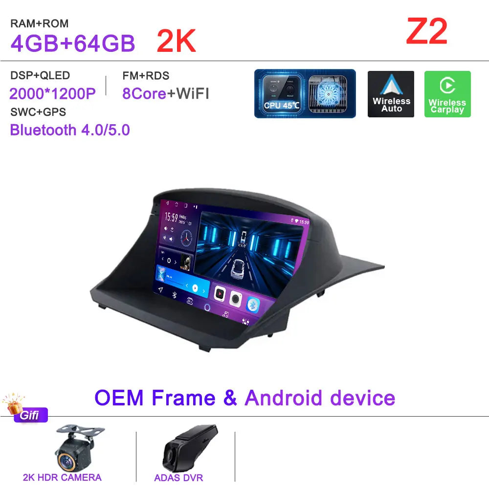 Android 16 Car Radio For Ford Fiesta MK6 Mk7 2009 2010 2012 2014 2015 2016 2017 Multimedia Player GPS Navigation DSP Head Unit