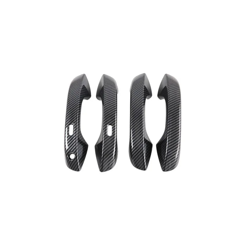 Car Handle Cover for Volkswagen VW Caddy SB MK2 2021~2024 2022 Carbon Fiber Black Door Decor Sticker Trim Strip Cap Accessories