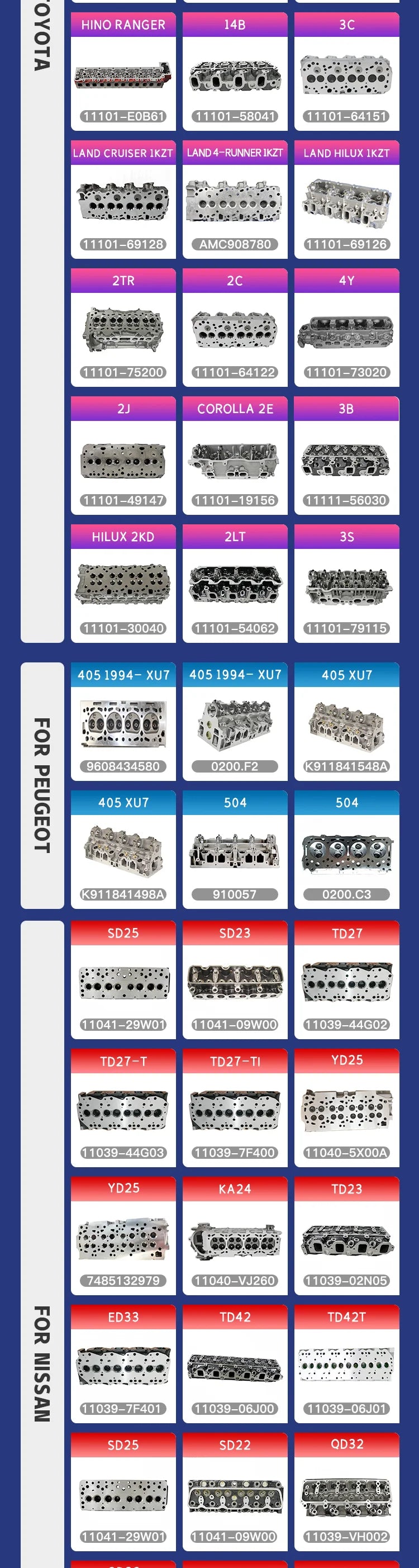 Milexuan Auto Part 376 Engine Aluminum Bare Cylinder Head for Daihatsu Charade G100 Gasket Cylinder Heads 11101-87794