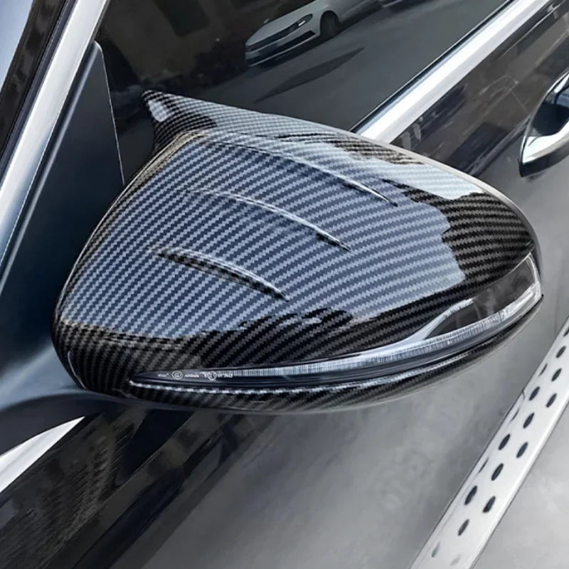 For Mercedes Benz E Class W214 S214 2024-2025 ABS Carbon Fiber Car Rearview Mirror Cover Reverse Mirror Housing Car Accessories