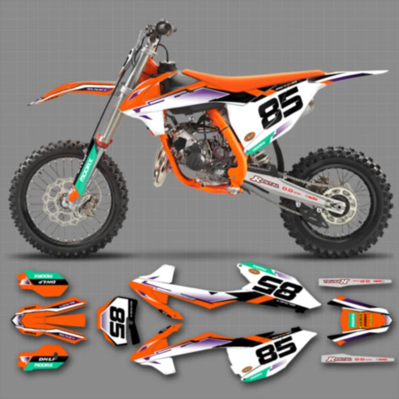 Queen X MOTOR For KTM SX85 SX 85 2018 2019 2020 2021 2022 2023 2024 Custom Motorcross Graphics Background Decal Stickers Kit