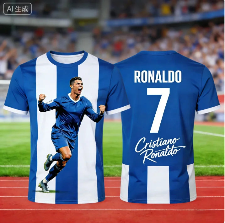 2026 Ronaldo #7 Fan Edition Football Jersey for Adults and Kids Breathable and Comfortable Soccer Training Shirt for Summer