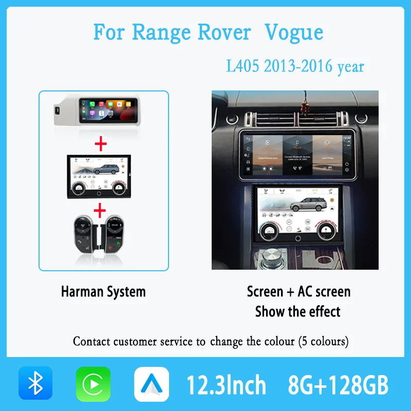 12.3" For Range Rover Vogue L405 2013-2017 Android 14 multimedia player car GPS radio Carplay automatically retains OEM menu