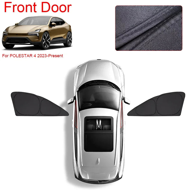 Car Black Window Privacy Sunshade Anti-UV Heat Insulation For POLESTAR 4 2023-Present Auto Protect Cover Interior Accessory