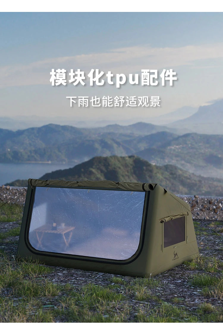Automatic Inflatable Camping Tent Waterproof Flame Retardant Cotton Sleep Pod For Outdoor Hiking Picnic Party